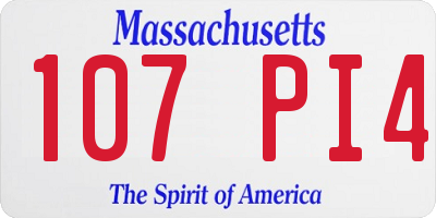 MA license plate 107PI4