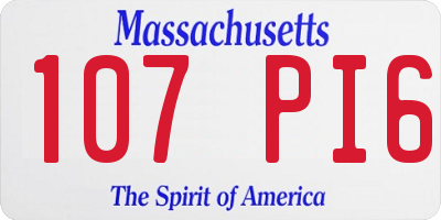 MA license plate 107PI6