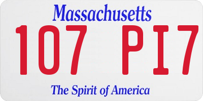 MA license plate 107PI7