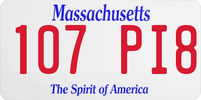 MA license plate 107PI8