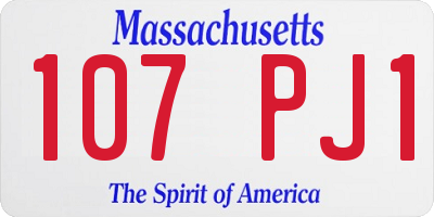 MA license plate 107PJ1