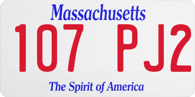 MA license plate 107PJ2