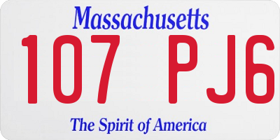 MA license plate 107PJ6