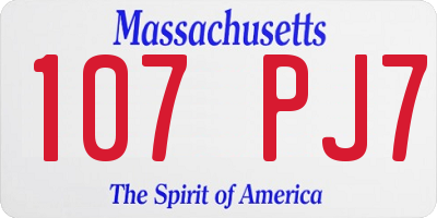 MA license plate 107PJ7