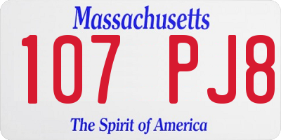 MA license plate 107PJ8