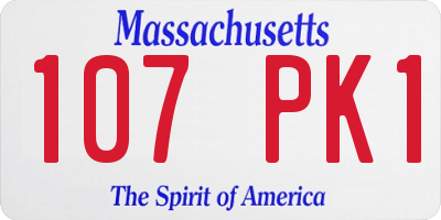 MA license plate 107PK1