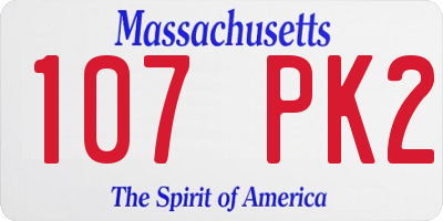 MA license plate 107PK2