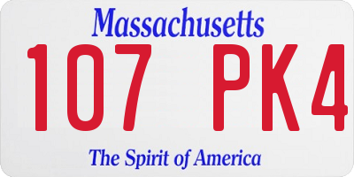 MA license plate 107PK4