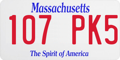 MA license plate 107PK5