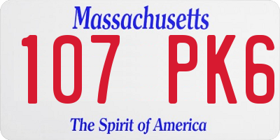 MA license plate 107PK6