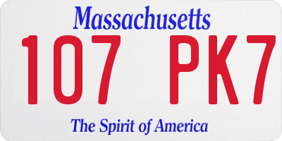 MA license plate 107PK7