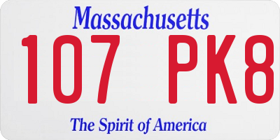 MA license plate 107PK8