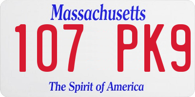 MA license plate 107PK9