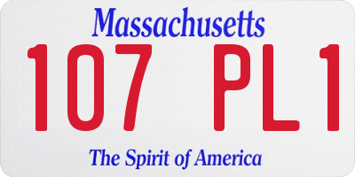 MA license plate 107PL1