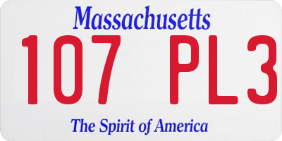 MA license plate 107PL3