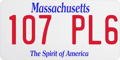 MA license plate 107PL6