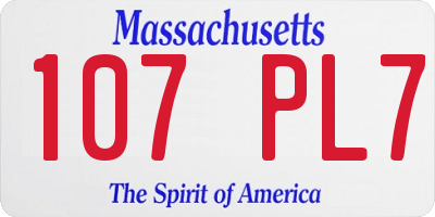 MA license plate 107PL7