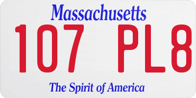 MA license plate 107PL8