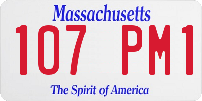 MA license plate 107PM1