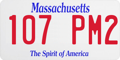 MA license plate 107PM2