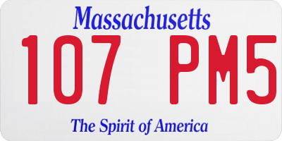 MA license plate 107PM5