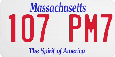 MA license plate 107PM7