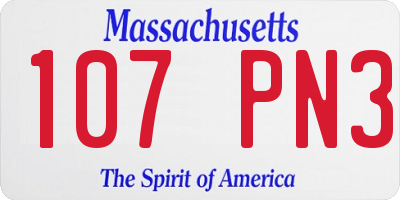 MA license plate 107PN3