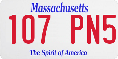 MA license plate 107PN5