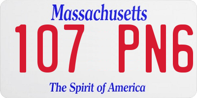 MA license plate 107PN6
