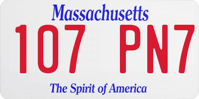 MA license plate 107PN7