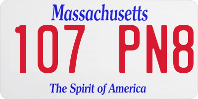 MA license plate 107PN8