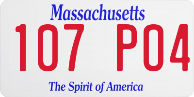 MA license plate 107PO4