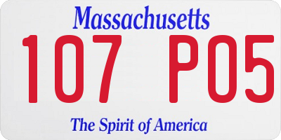MA license plate 107PO5