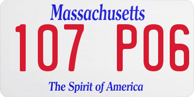 MA license plate 107PO6