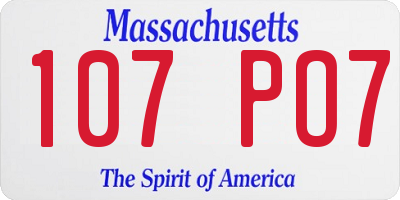 MA license plate 107PO7