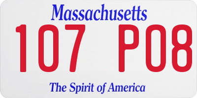 MA license plate 107PO8