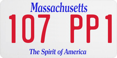 MA license plate 107PP1
