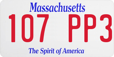 MA license plate 107PP3