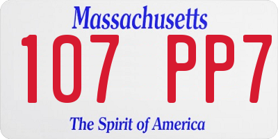 MA license plate 107PP7