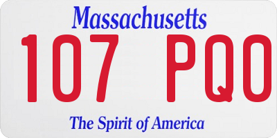 MA license plate 107PQ0