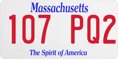 MA license plate 107PQ2