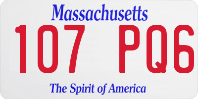 MA license plate 107PQ6
