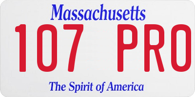 MA license plate 107PR0