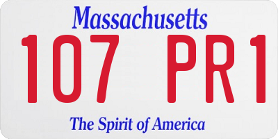 MA license plate 107PR1