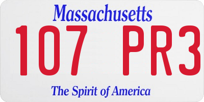 MA license plate 107PR3