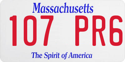 MA license plate 107PR6