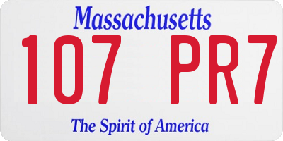 MA license plate 107PR7
