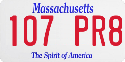 MA license plate 107PR8