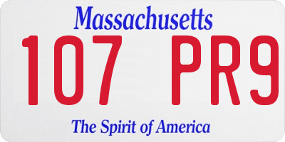 MA license plate 107PR9