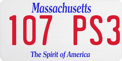 MA license plate 107PS3